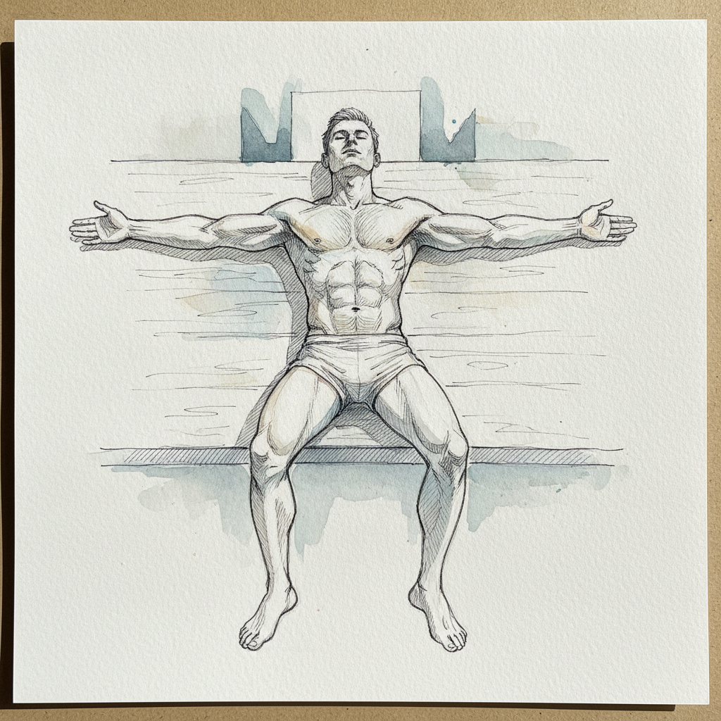 T-Pose, Knees Bent, White Man on Platform example 1