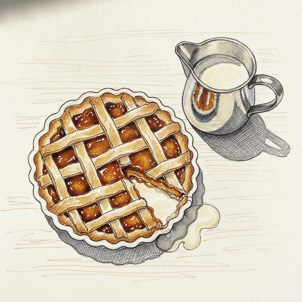 Treacle tart with lattice strips example 1