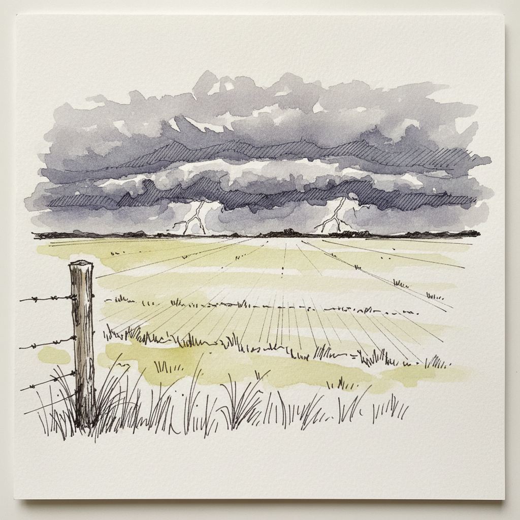 Field with Distant Storm example 2
