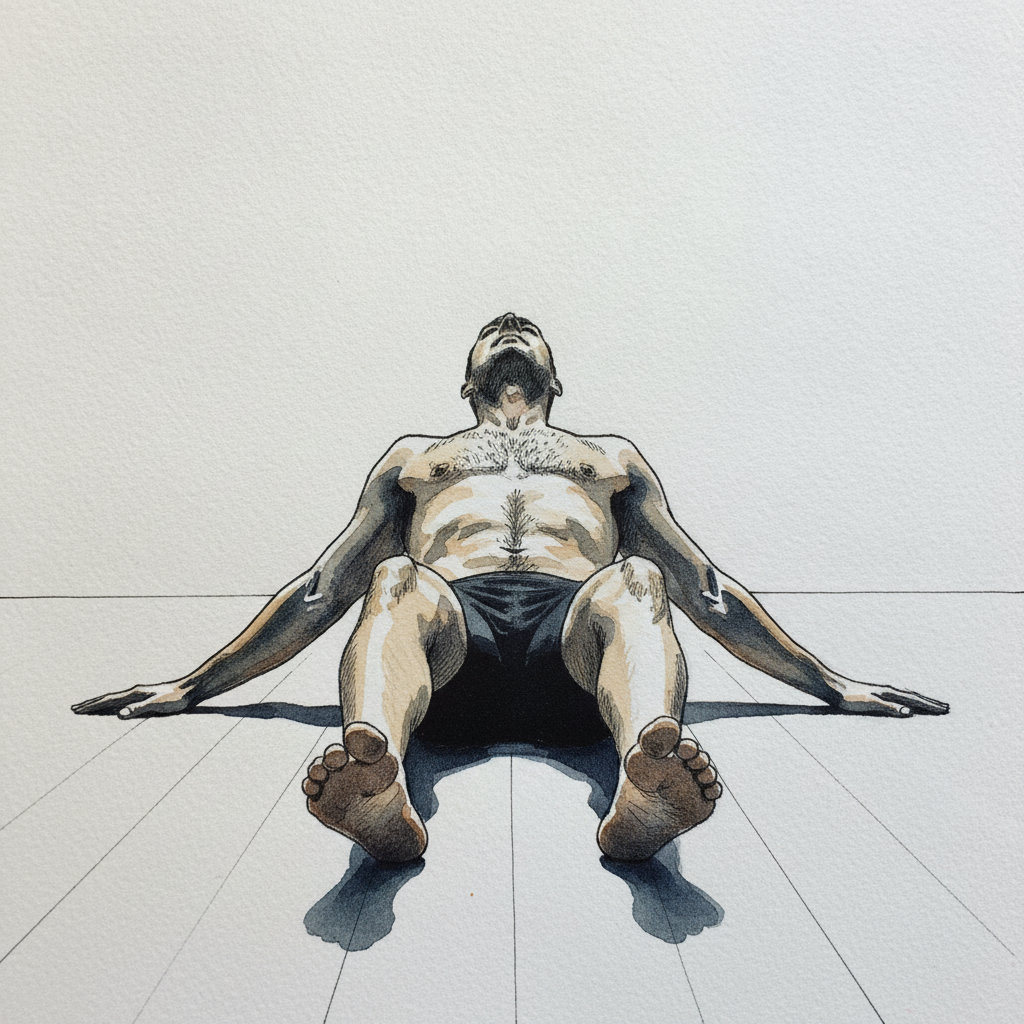 T-Pose, Knees Bent, White Man on Platform example 2