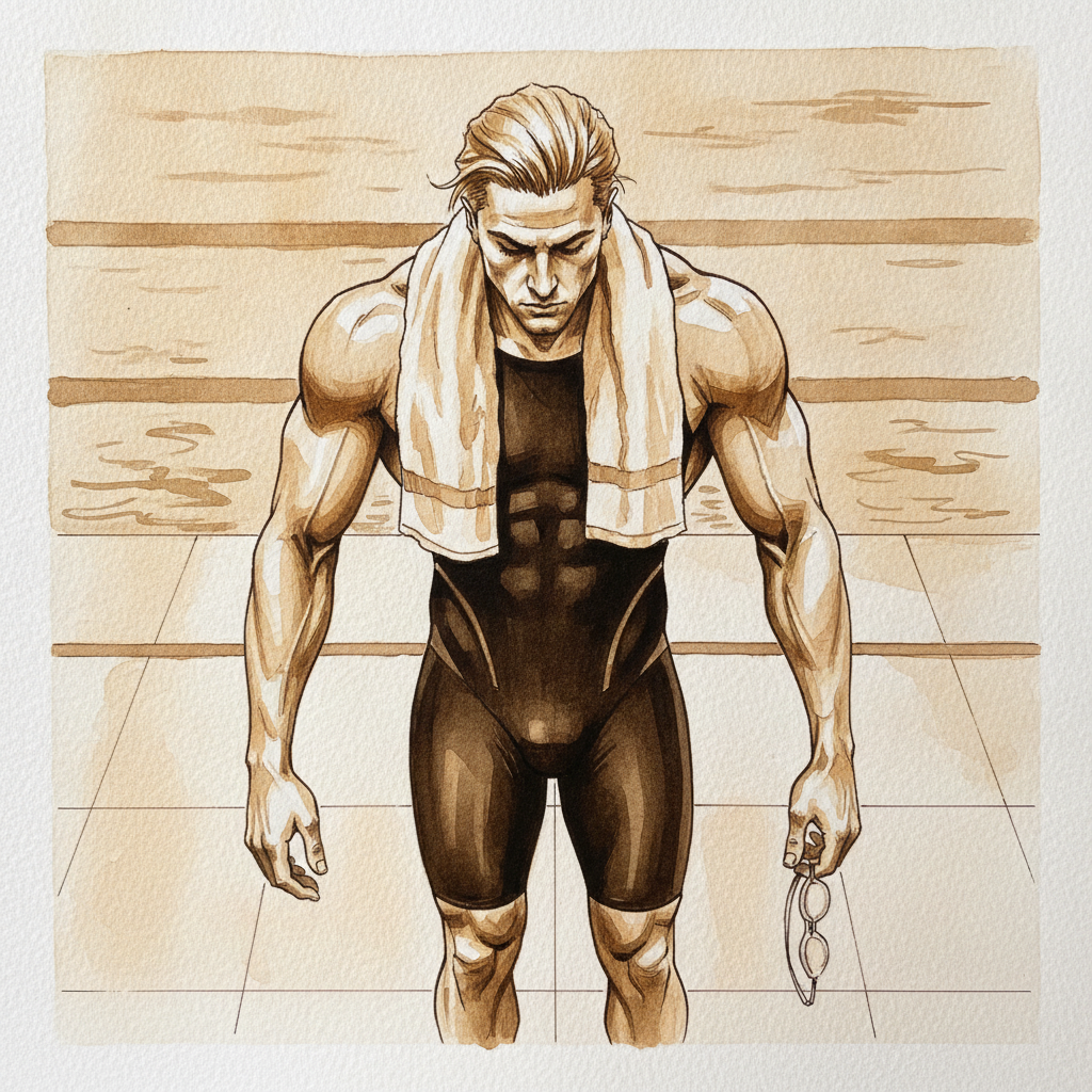 Swimmer with broad shoulders Alternative interpretation