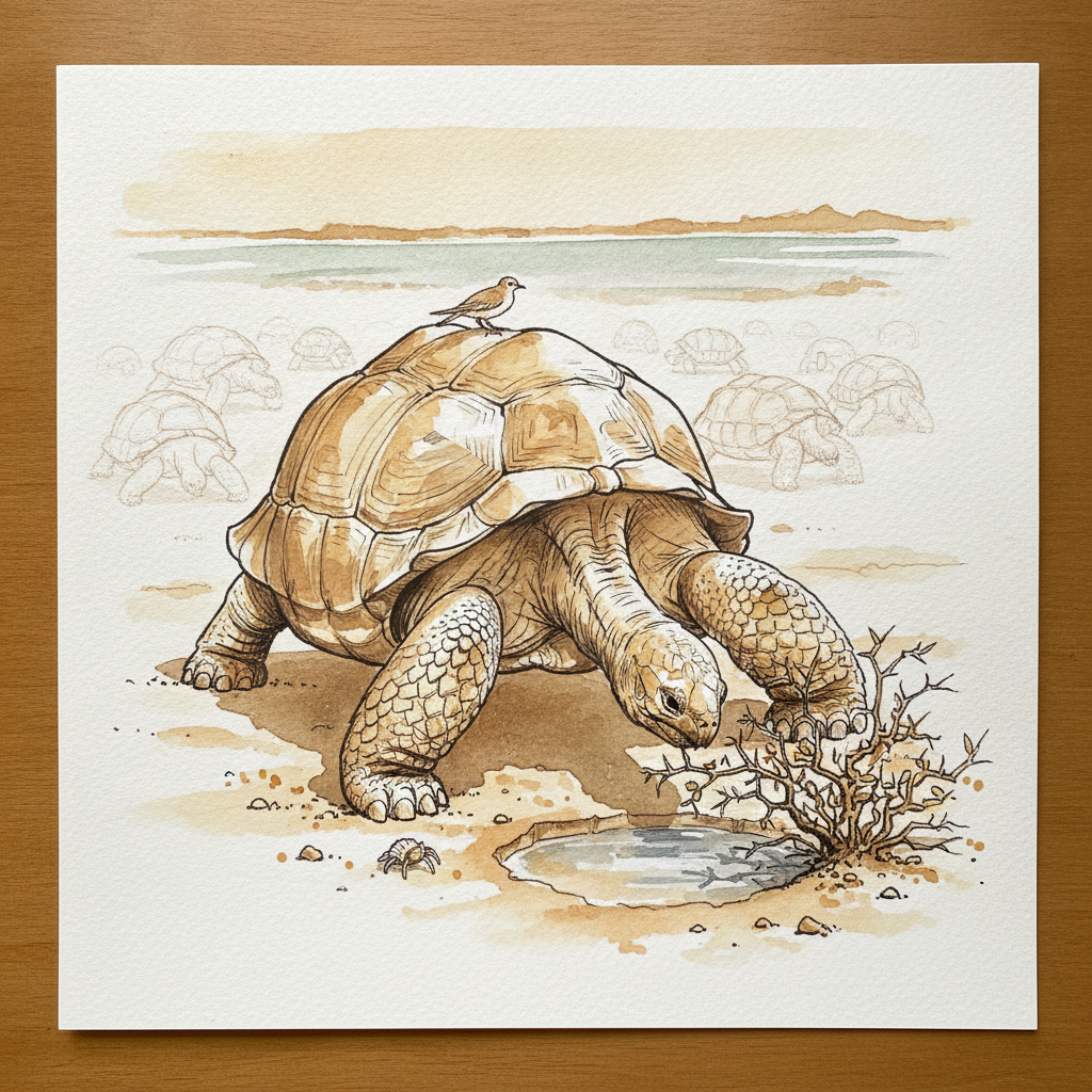 Aldabra giant tortoise AI-generated Alternative interpretation example