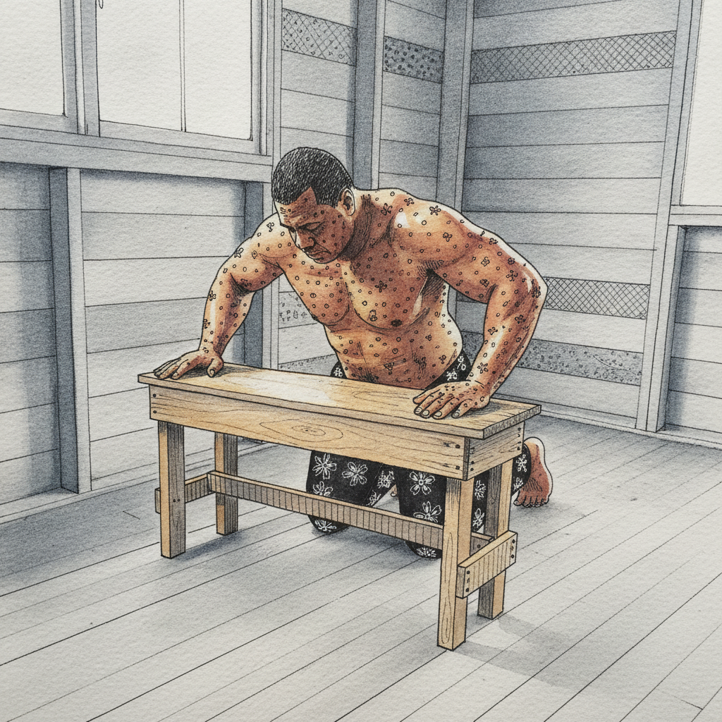 Forward Kneel, Hands Bracing a Low Bench example 3