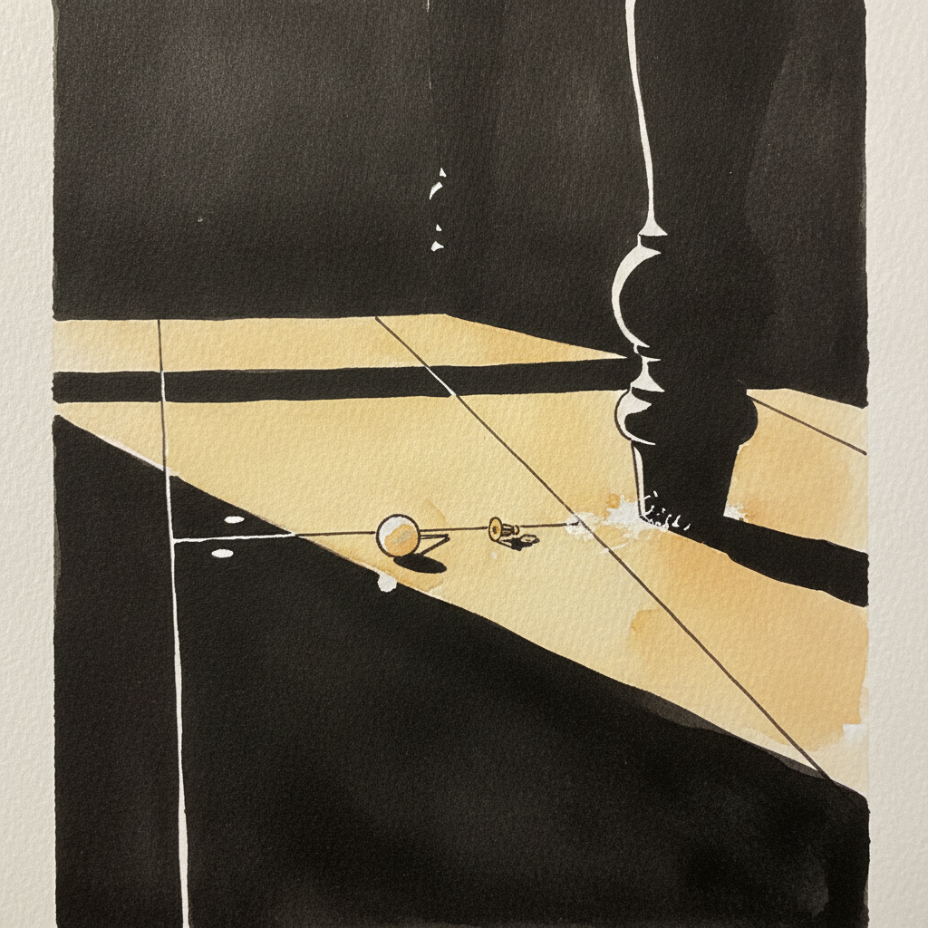 Pearl earring dropped on floorboard example 3