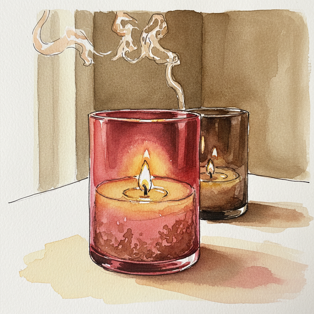 Votive in red glass Alternative interpretation