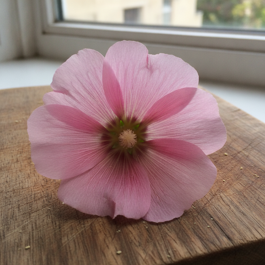 Hollyhock Single AI-generated photoreal reference