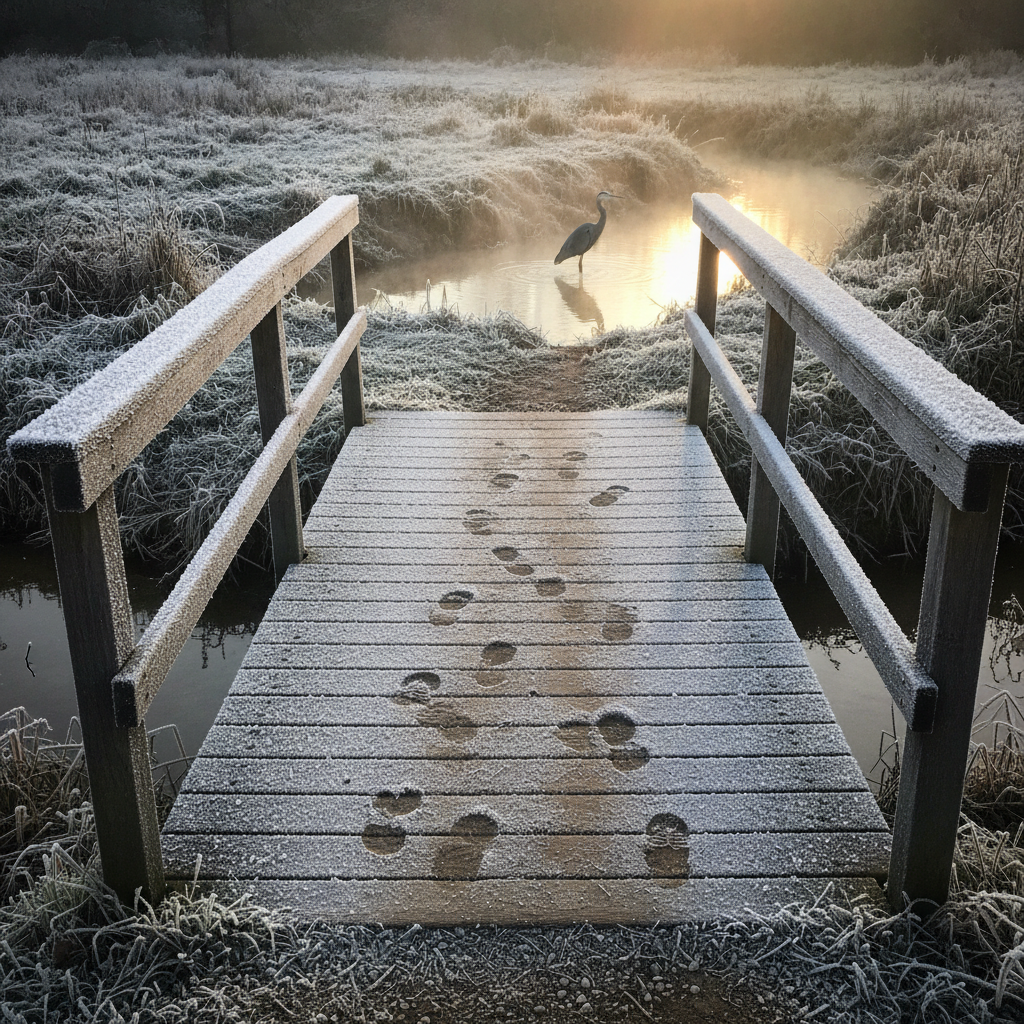 Frost on the Planks AI-generated photoreal reference
