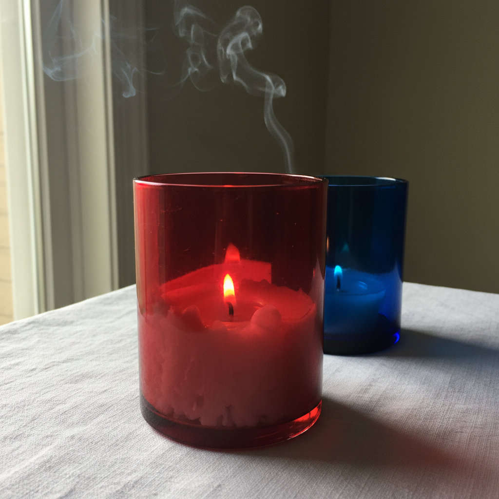 Votive in red glass photo reference