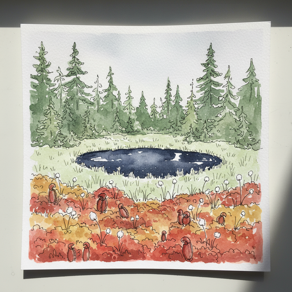 Maine bog with spruce, Down East Maine, USA Loose & airy