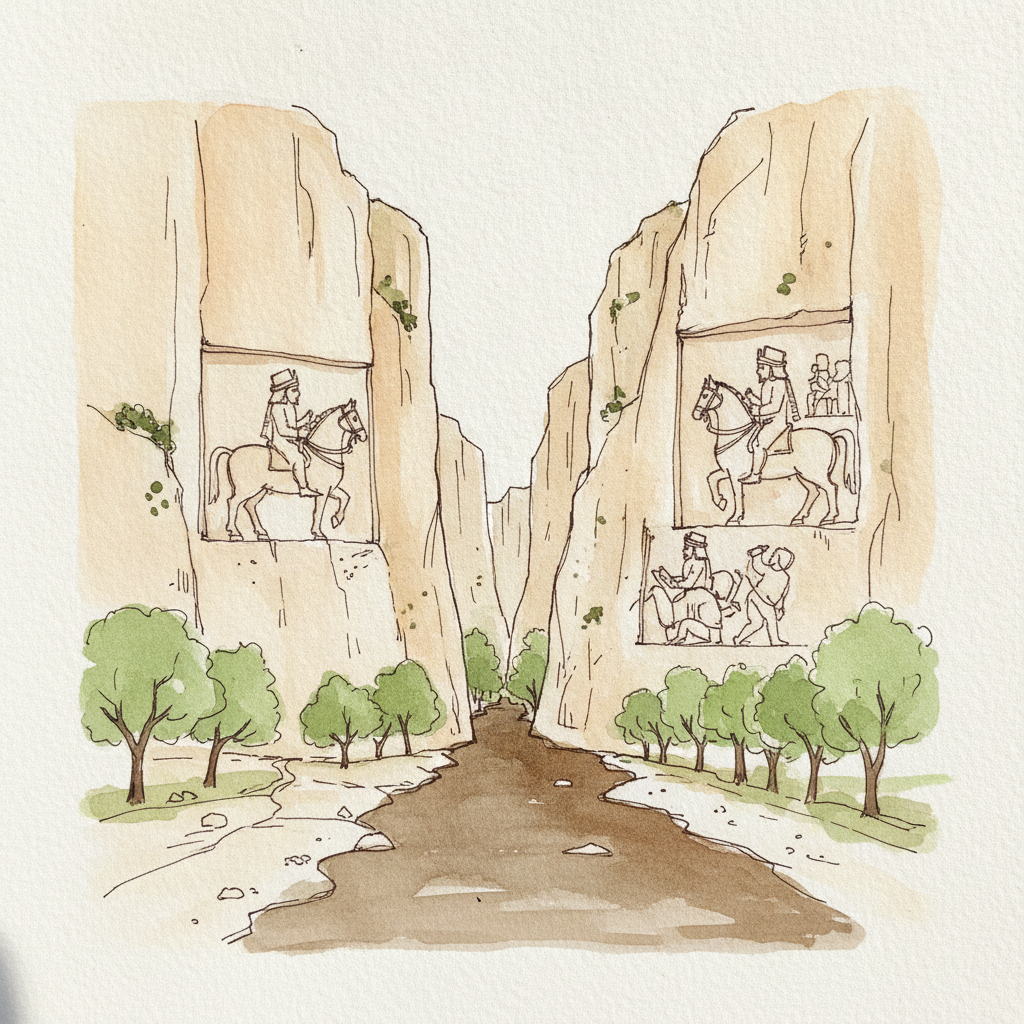 Tang-e Chogan Reliefs, Bishapur, Iran example 2