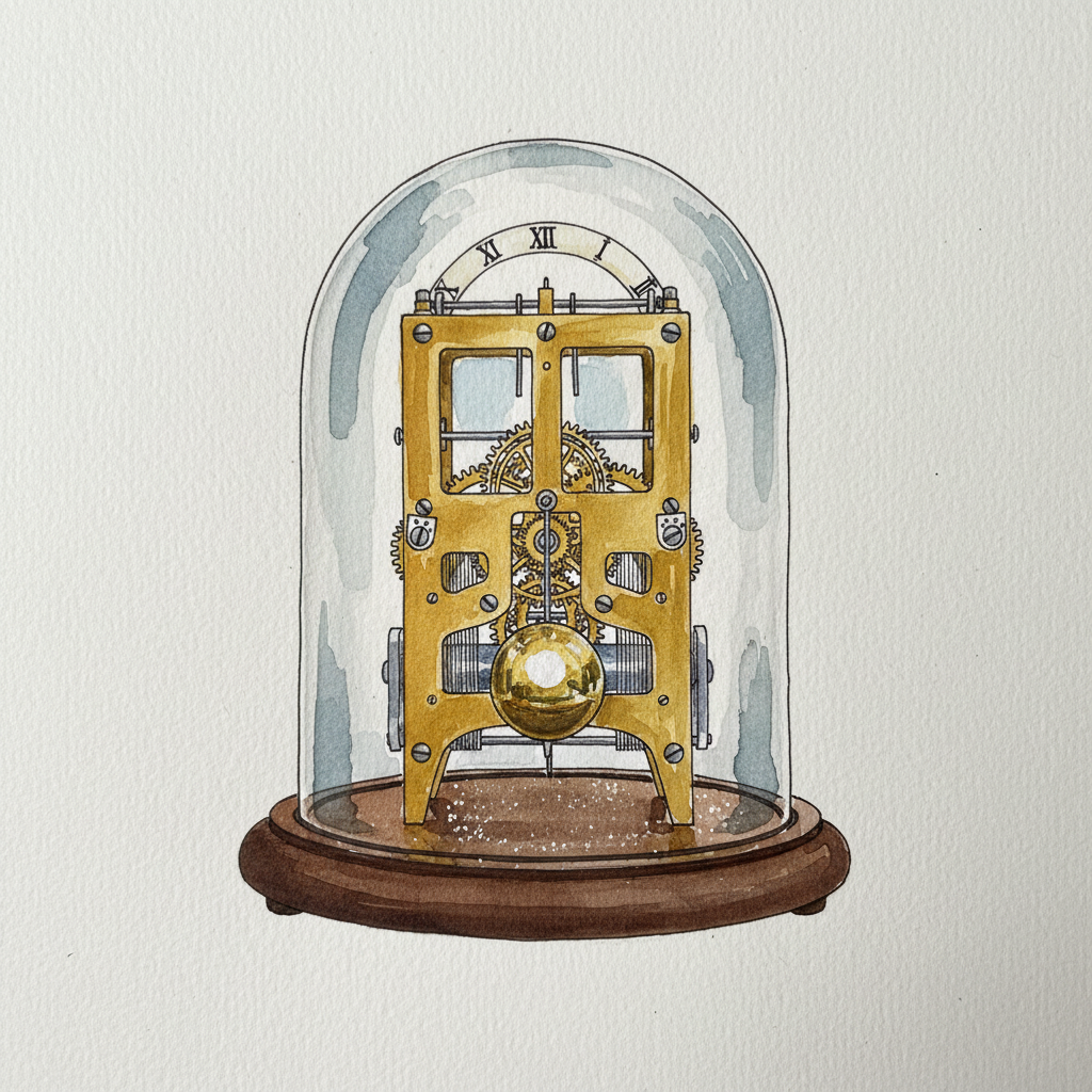 Skeleton clock under dome Tighter & richer