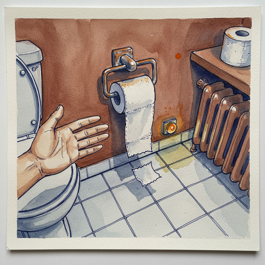 Toilet paper roll almost empty Alternative interpretation