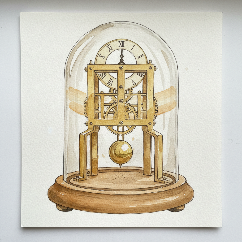 Skeleton clock under dome Alternative interpretation