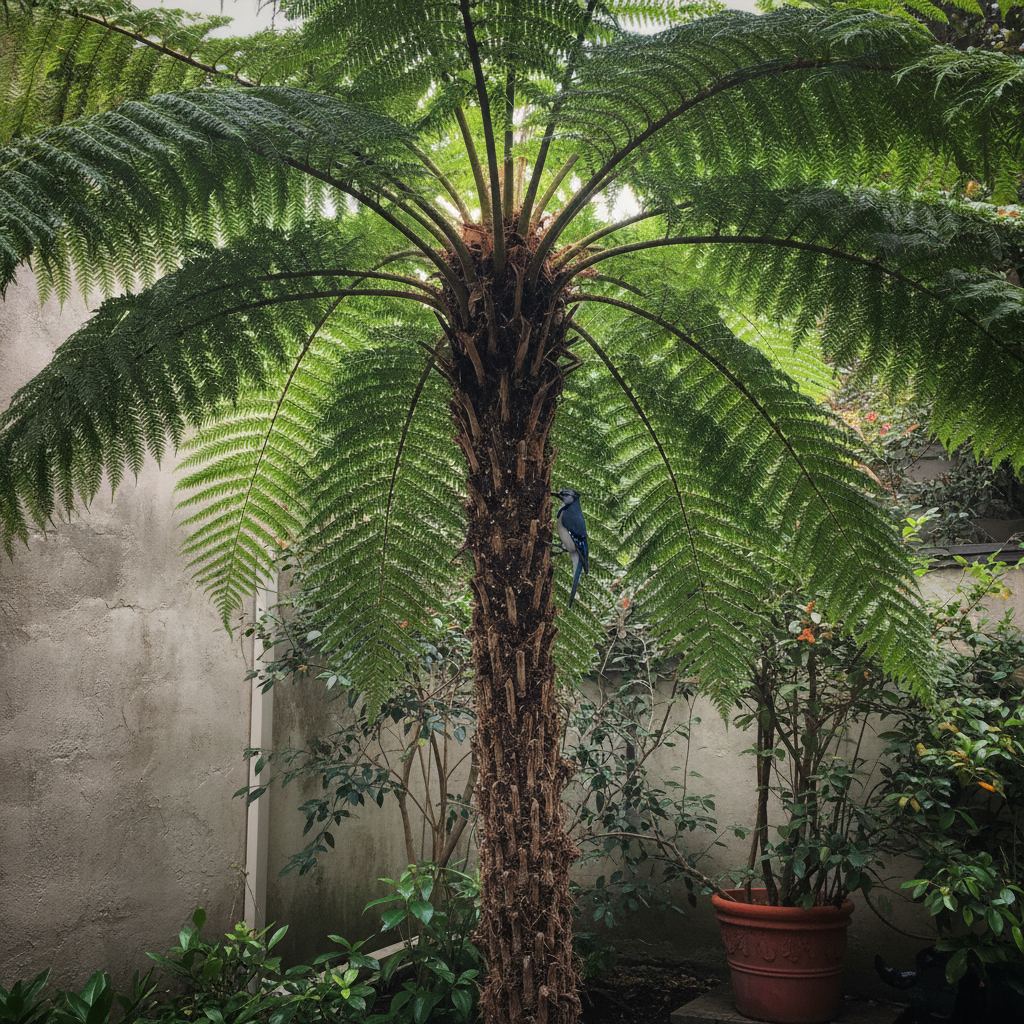 Australian tree fern AI-generated photoreal reference