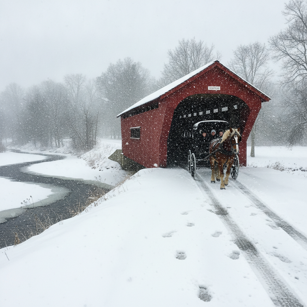 Pennsylvania Snowstorm, Lancaster County AI-generated photoreal reference