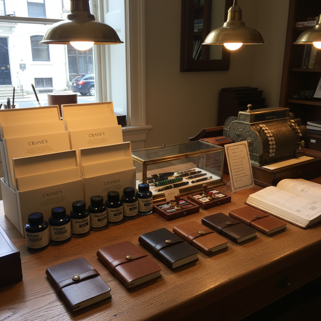 Stationer's display, supplies for sale photo reference