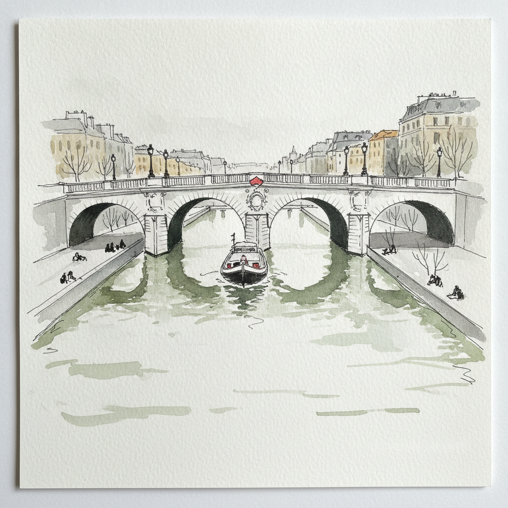 Pont Neuf, Paris, Winter Loose & airy