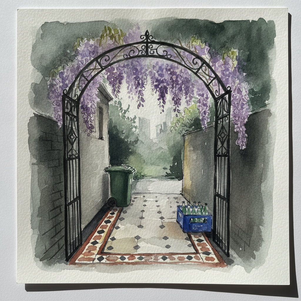 Arch over a Bayswater London townhouse side path example 1