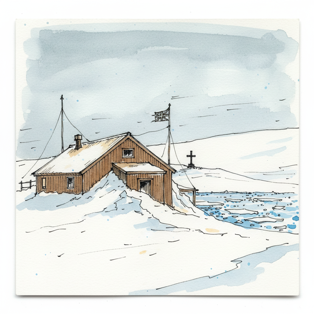 Mawson's hut at Cape Denison, blizzardiest place Loose & airy
