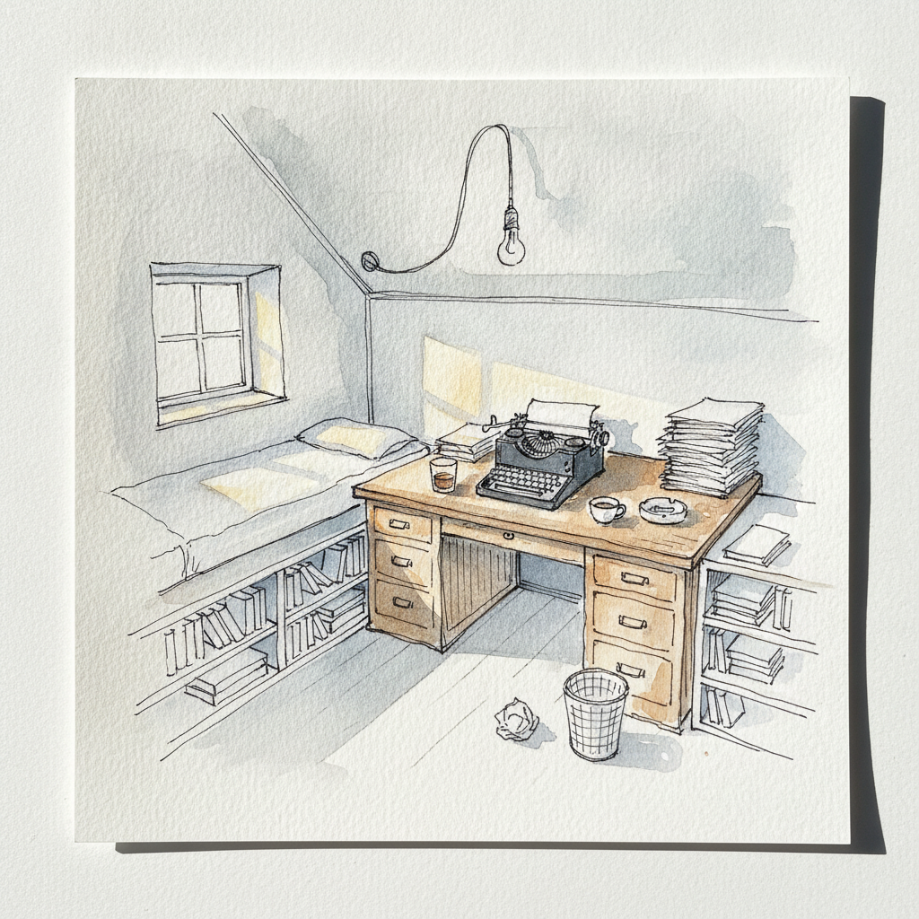 Writer's garret study Loose & airy