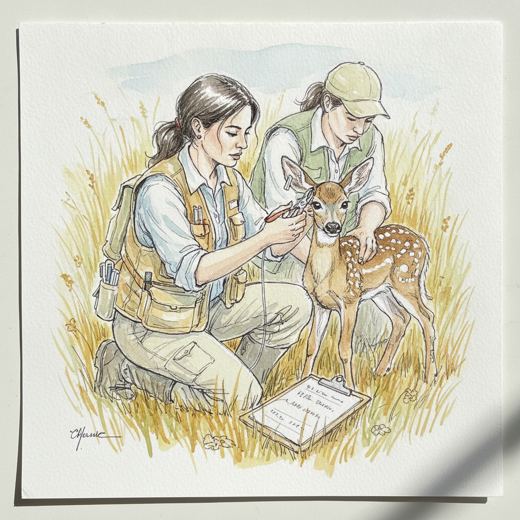 Wildlife biologist with tags Loose & airy