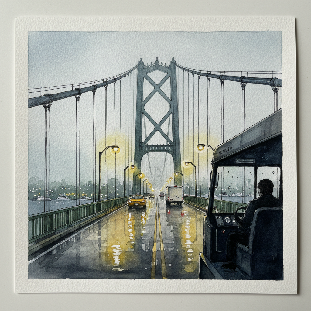 Lions Gate, Foggy Night Crossing Tighter & richer