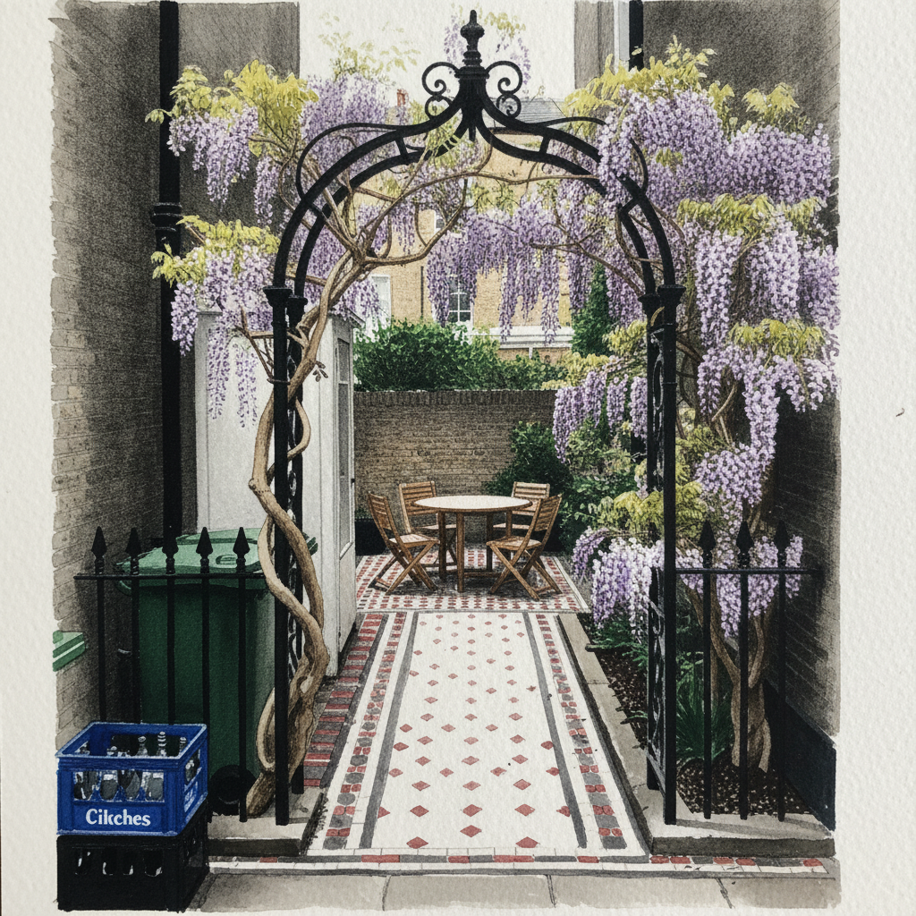 Arch over a Bayswater London townhouse side path example 2