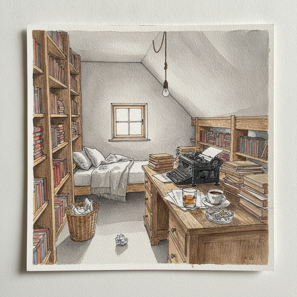 Writer's garret study Tighter & richer