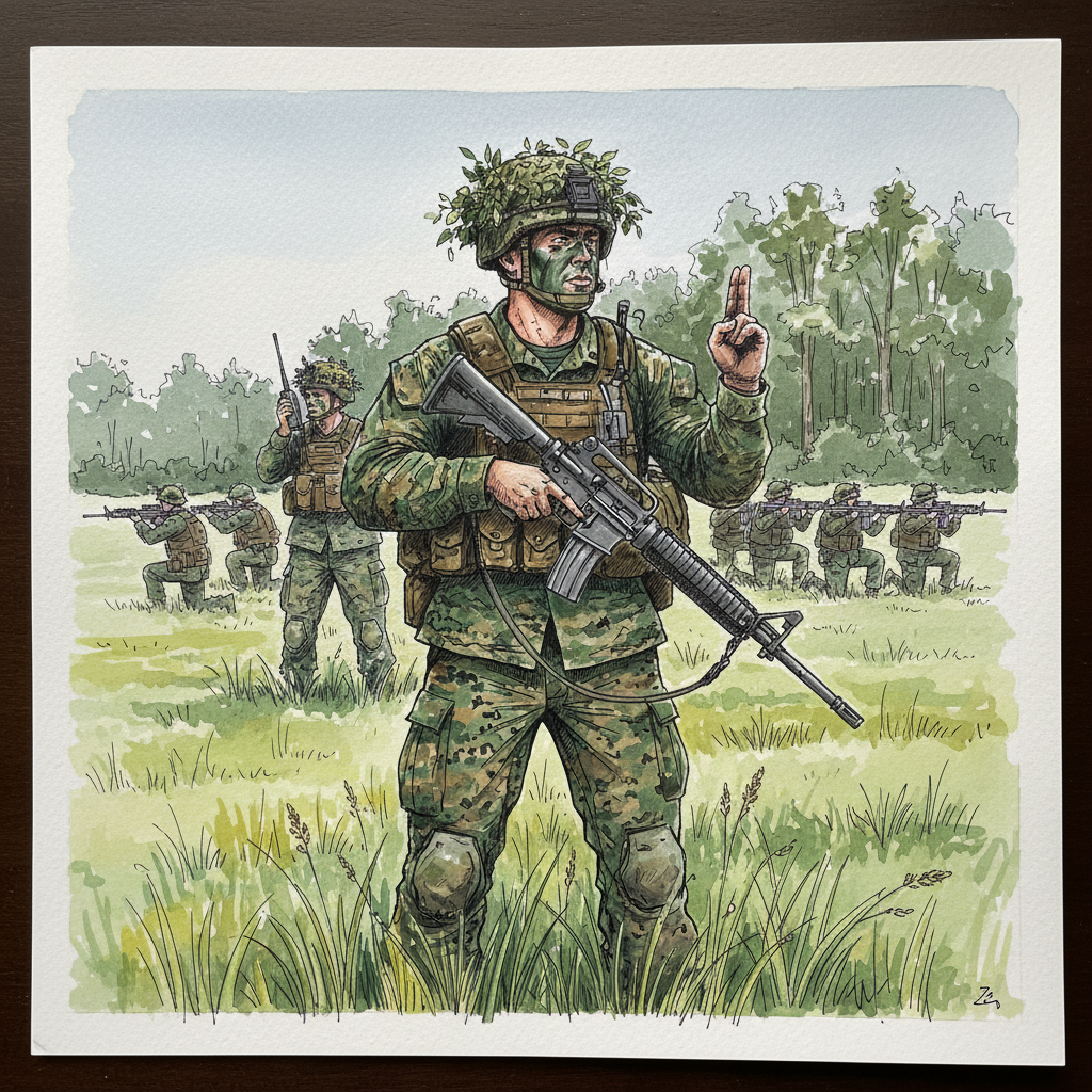 Marine in fatigues Tighter & richer