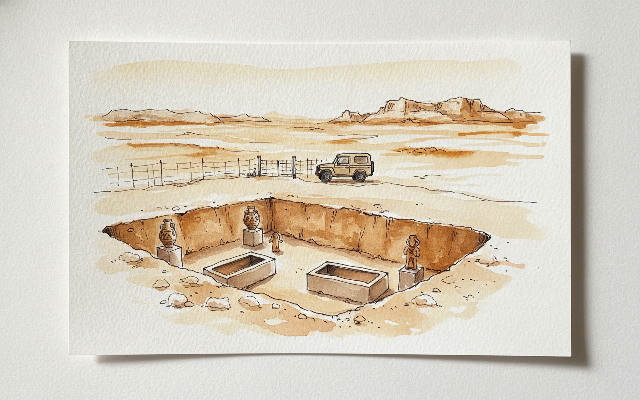 Shahdad Necropolis, Kerman, Iran AI-generated Alternative interpretation example