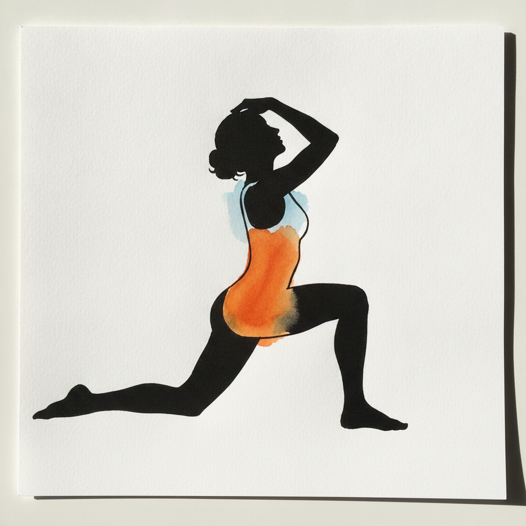 Camel pose with one knee lifted (low lunge backbend) example 3