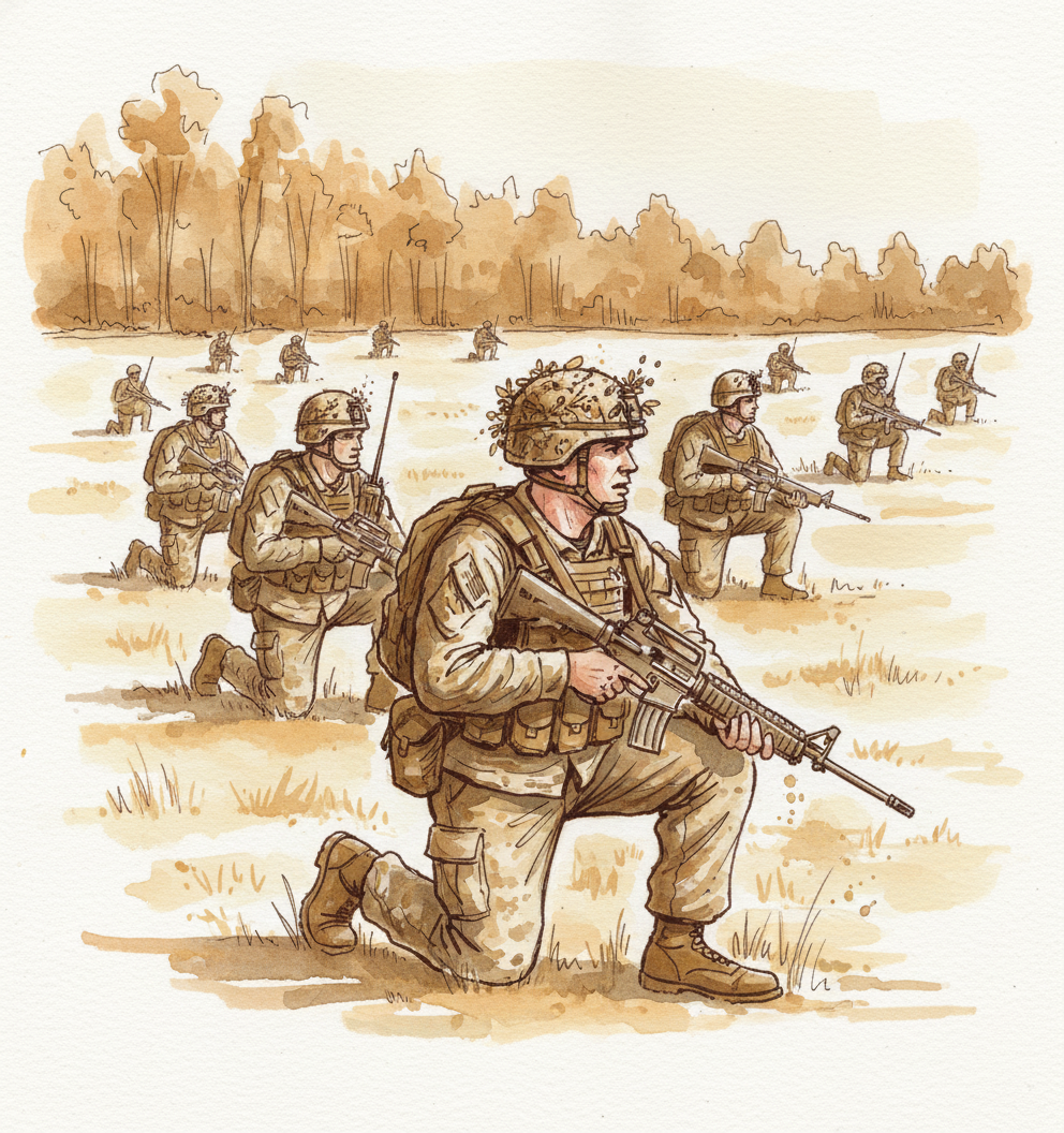 Marine in fatigues Alternative interpretation
