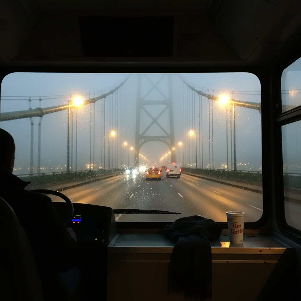 Lions Gate, Foggy Night Crossing photo reference