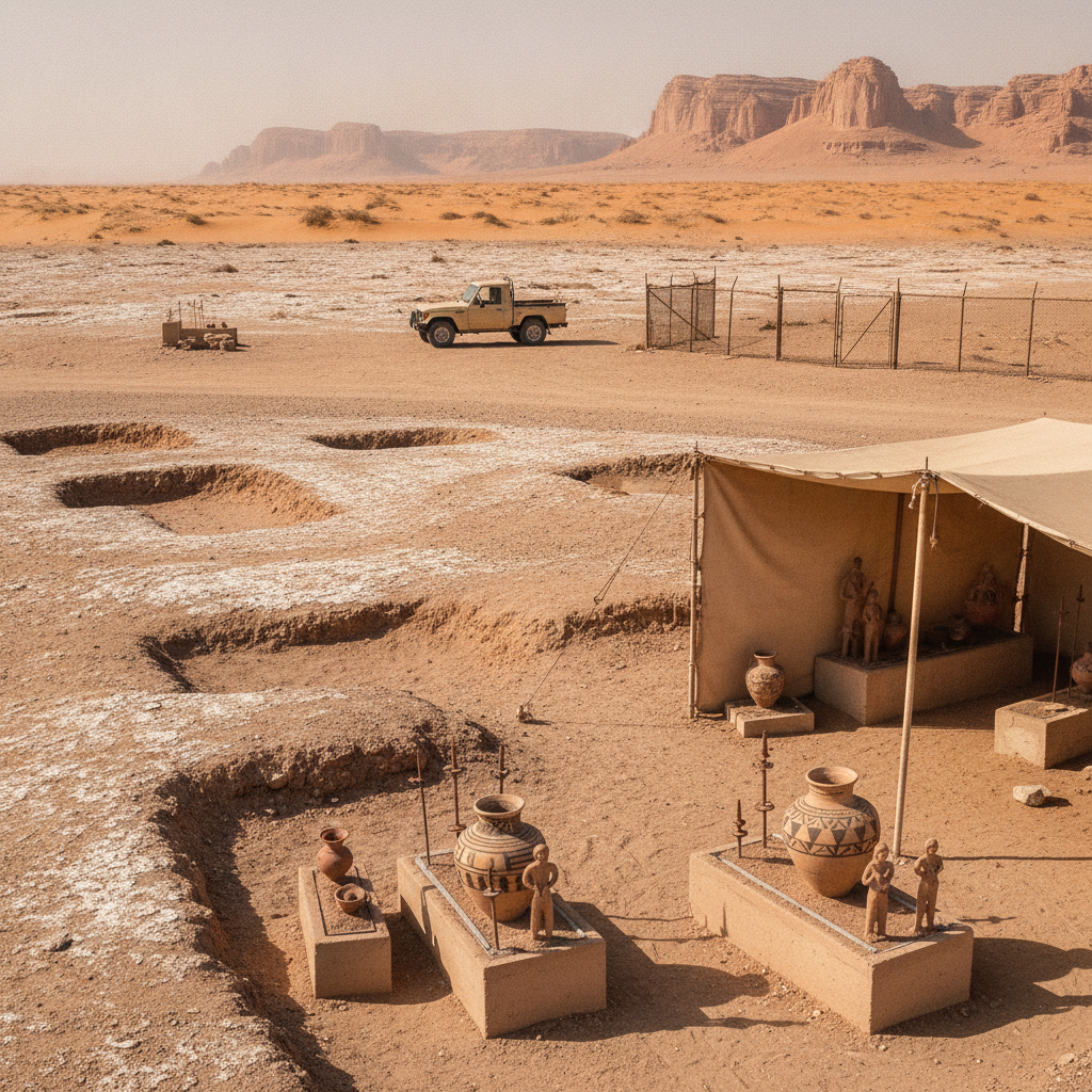 Shahdad Necropolis, Kerman, Iran AI-generated photoreal reference
