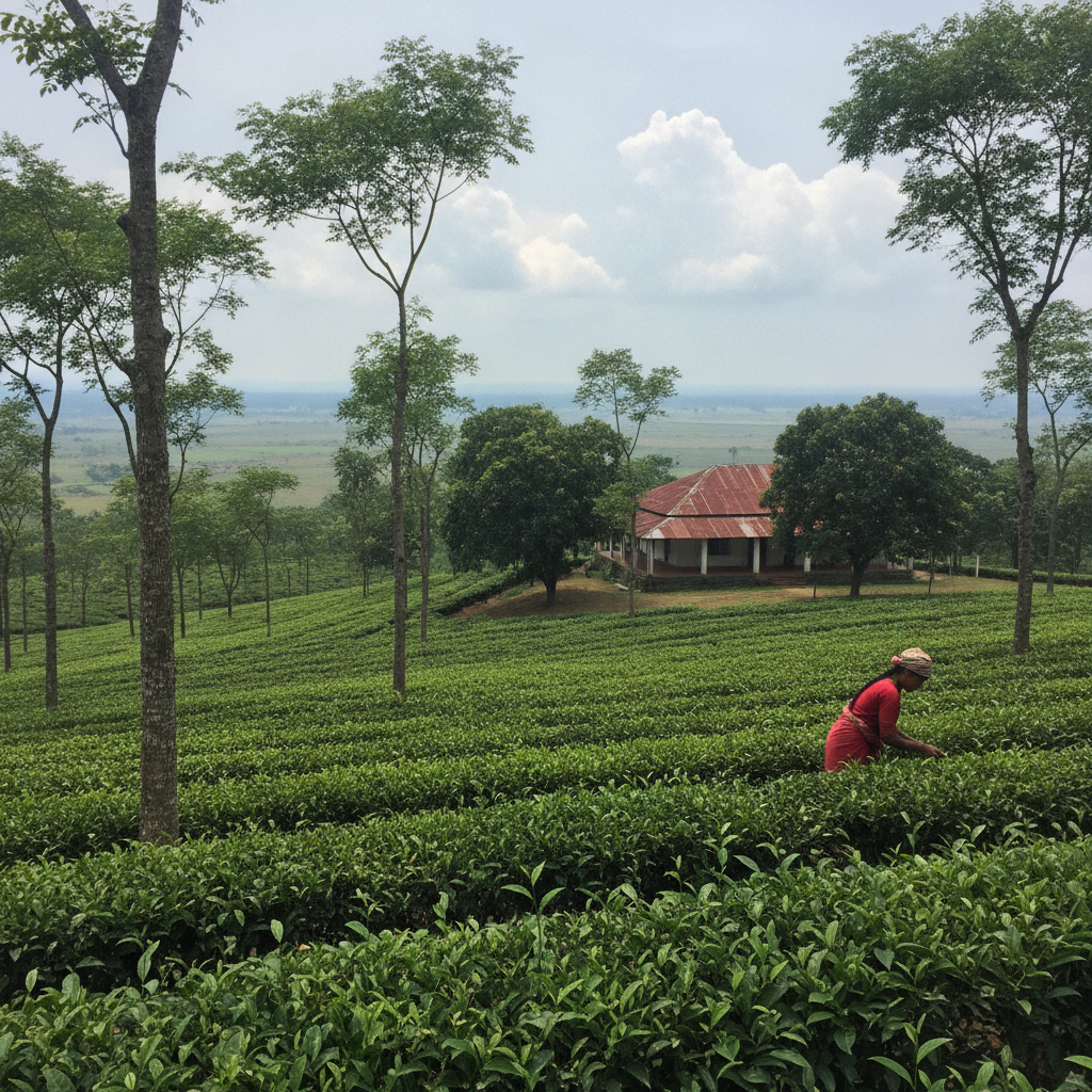 Halmari Tea Estate, Assam, India AI-generated photoreal reference