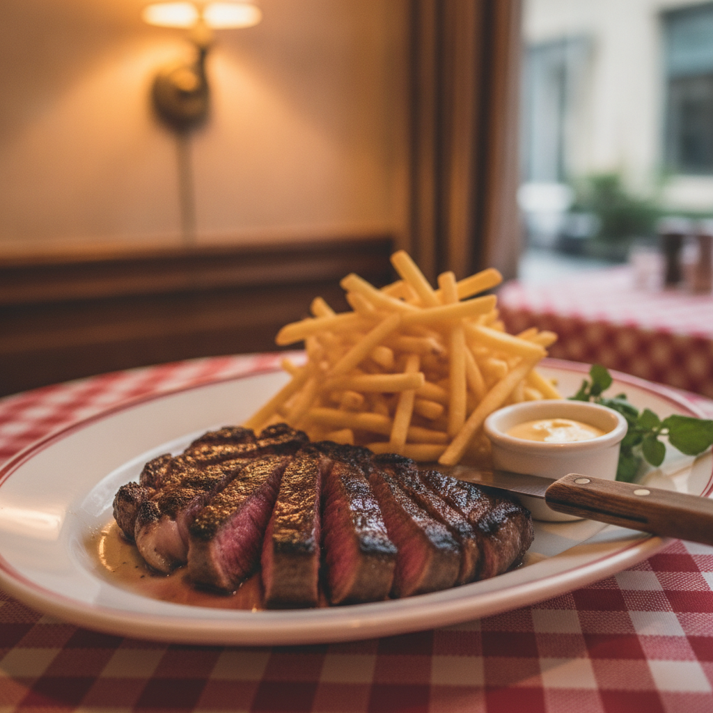 French Steak Frites AI-generated photoreal reference