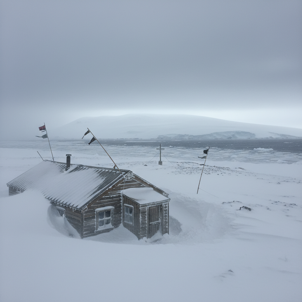 Mawson's hut at Cape Denison, blizzardiest place photo reference