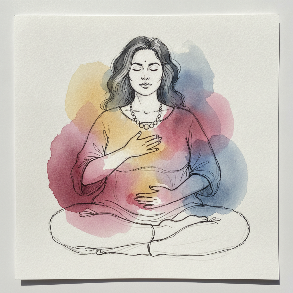 Lotus, Hands on Heart and Belly example 1
