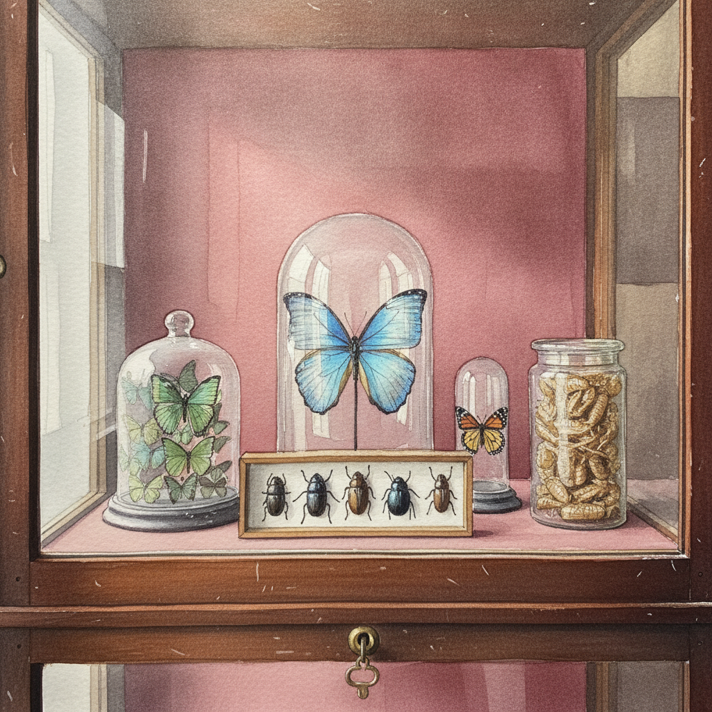 Victorian curiosity cabinet shelf example 1