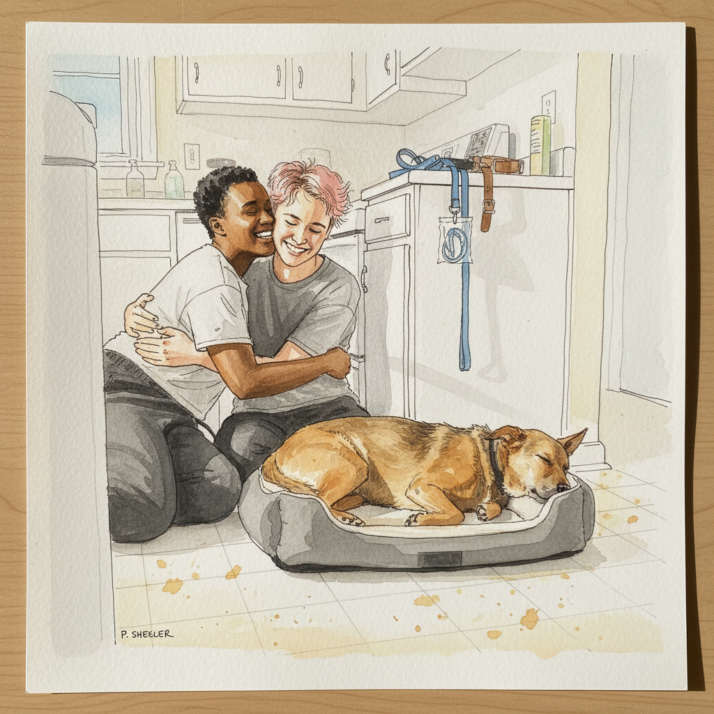 Couple with first dog Loose & airy