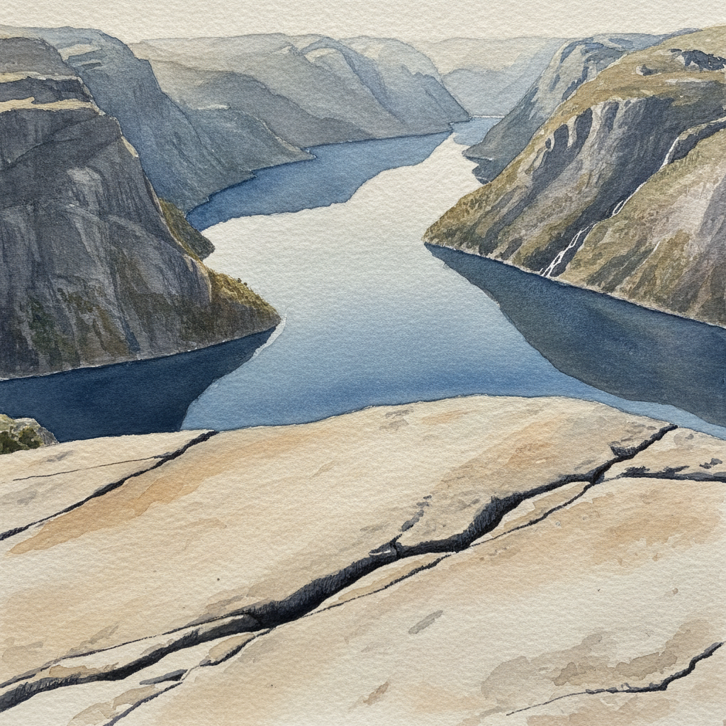 Preikestolen Pulpit Rock above Lysefjord, Norway Tighter & richer