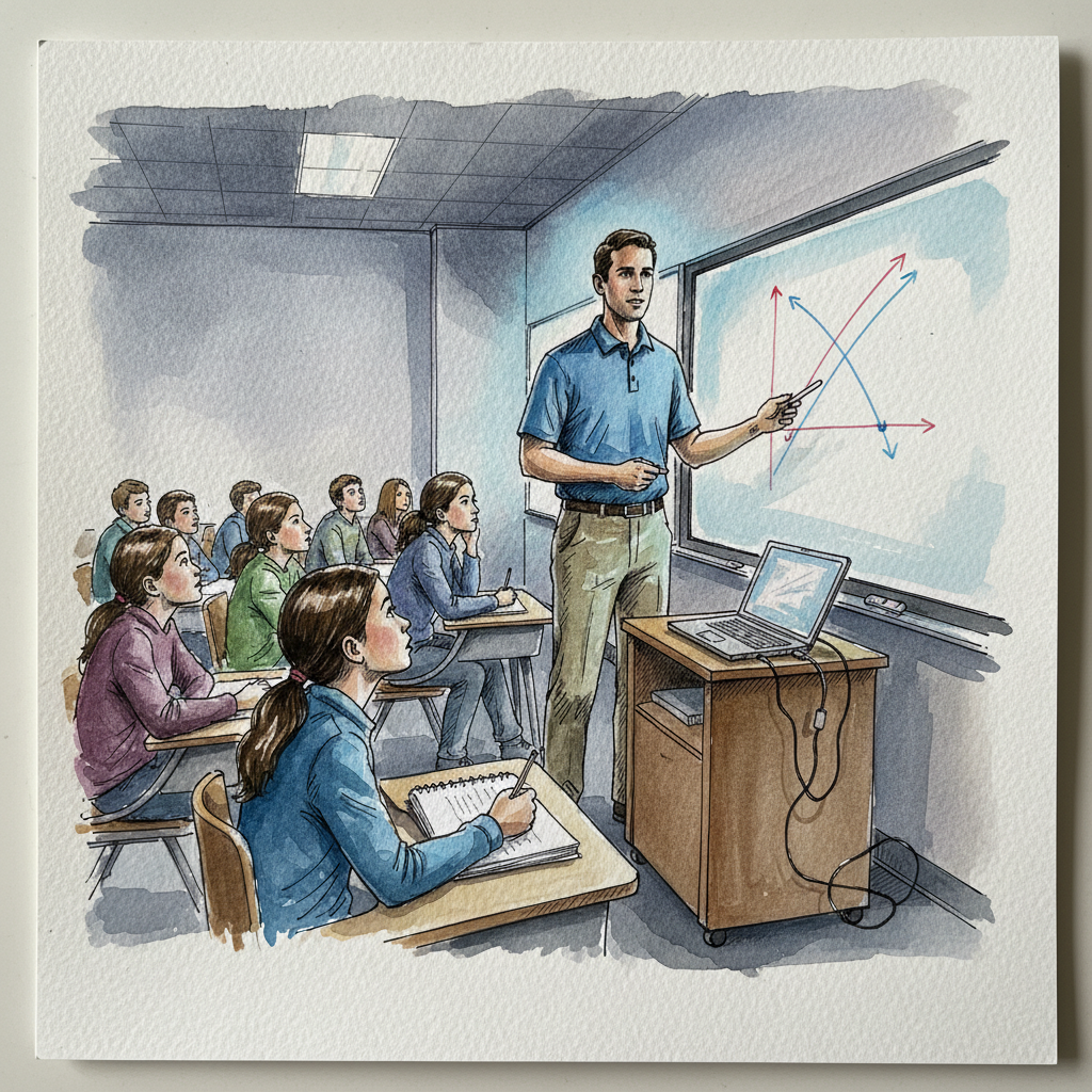 Teacher at smartboard Tighter & richer
