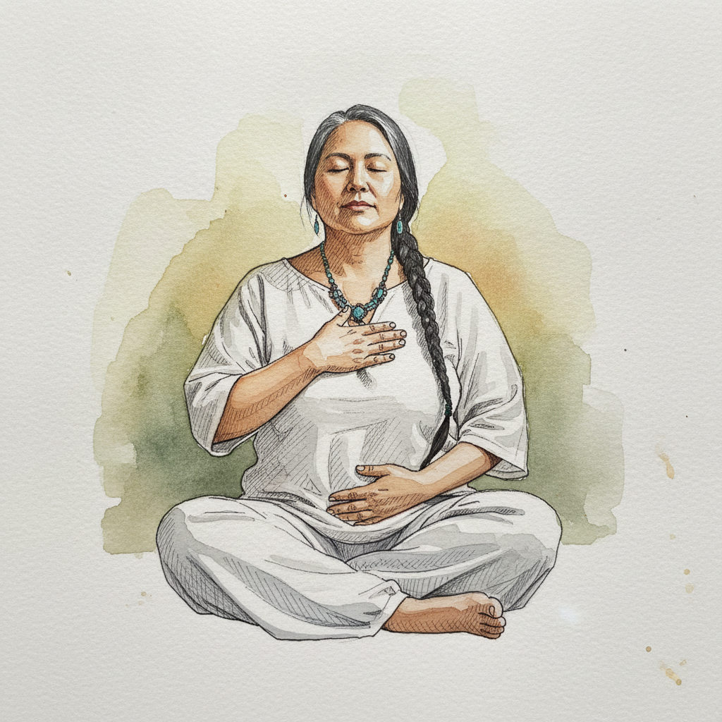 Lotus, Hands on Heart and Belly example 2