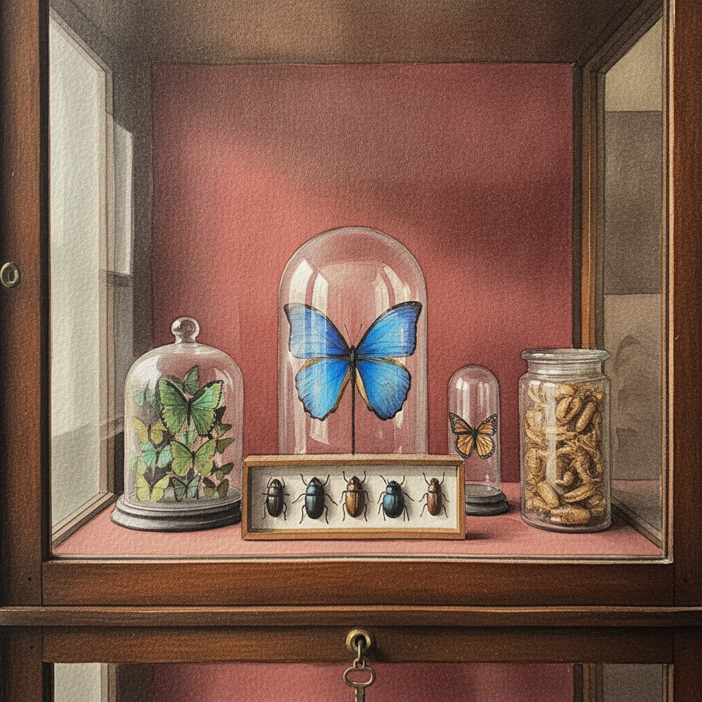 Victorian curiosity cabinet shelf example 2