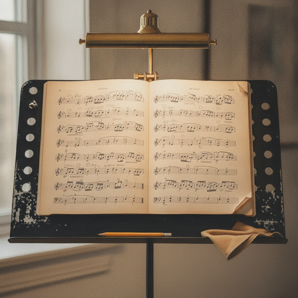 Music stand with open score Tighter & richer