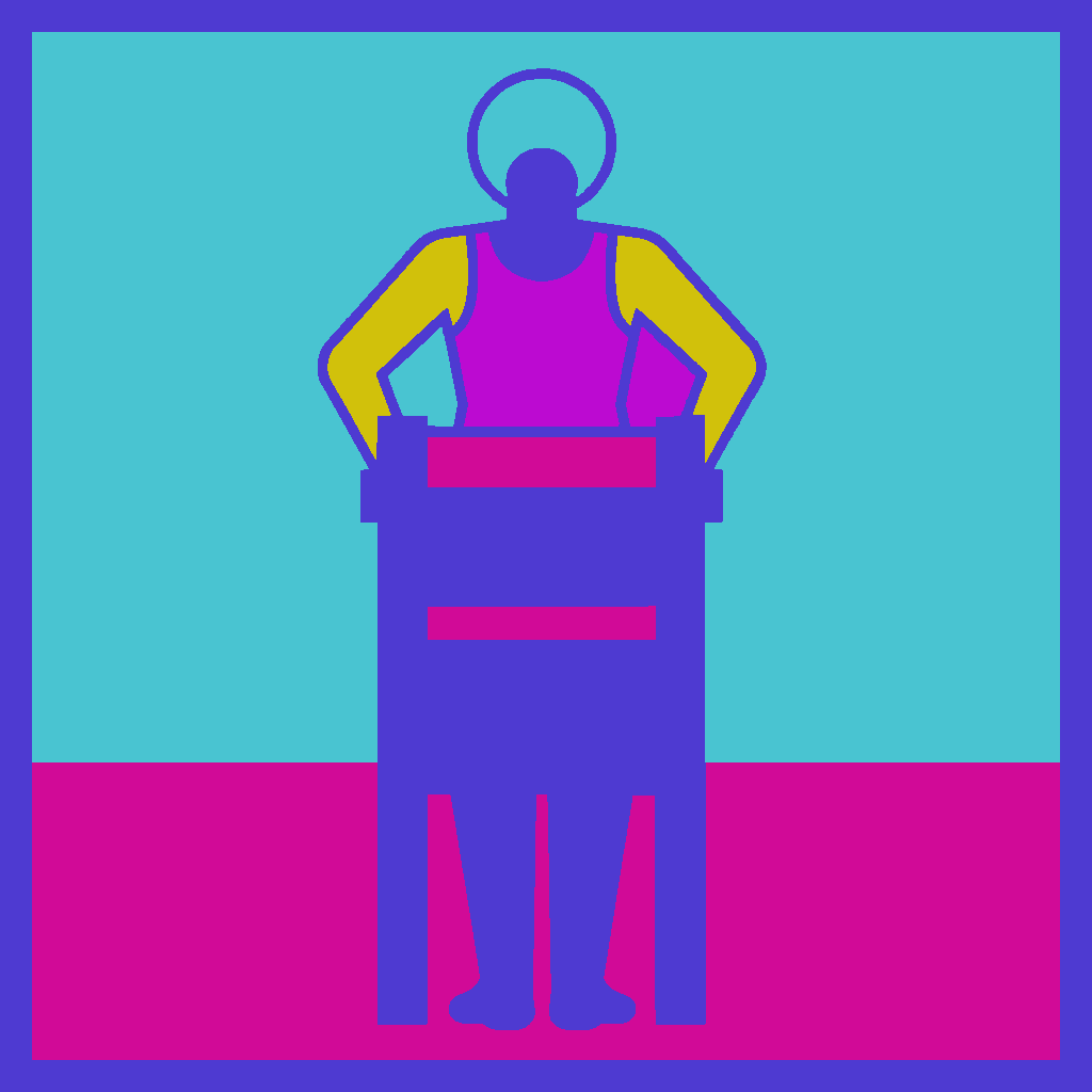 Woman, early 50s, white, mature soft athletic build, both hands gripping a chair back from behind example 3