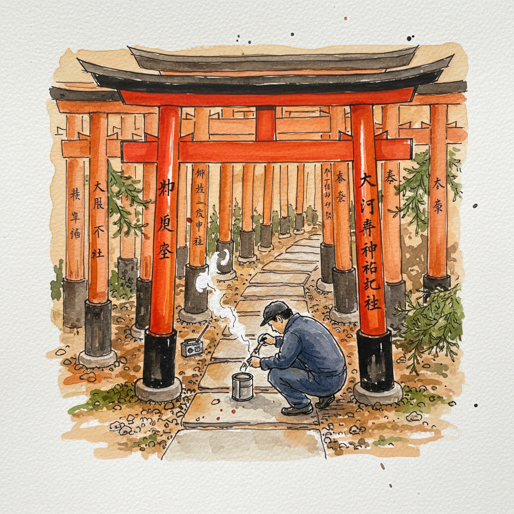 Inari shrine donor-torii in shocking new paint Alternative interpretation