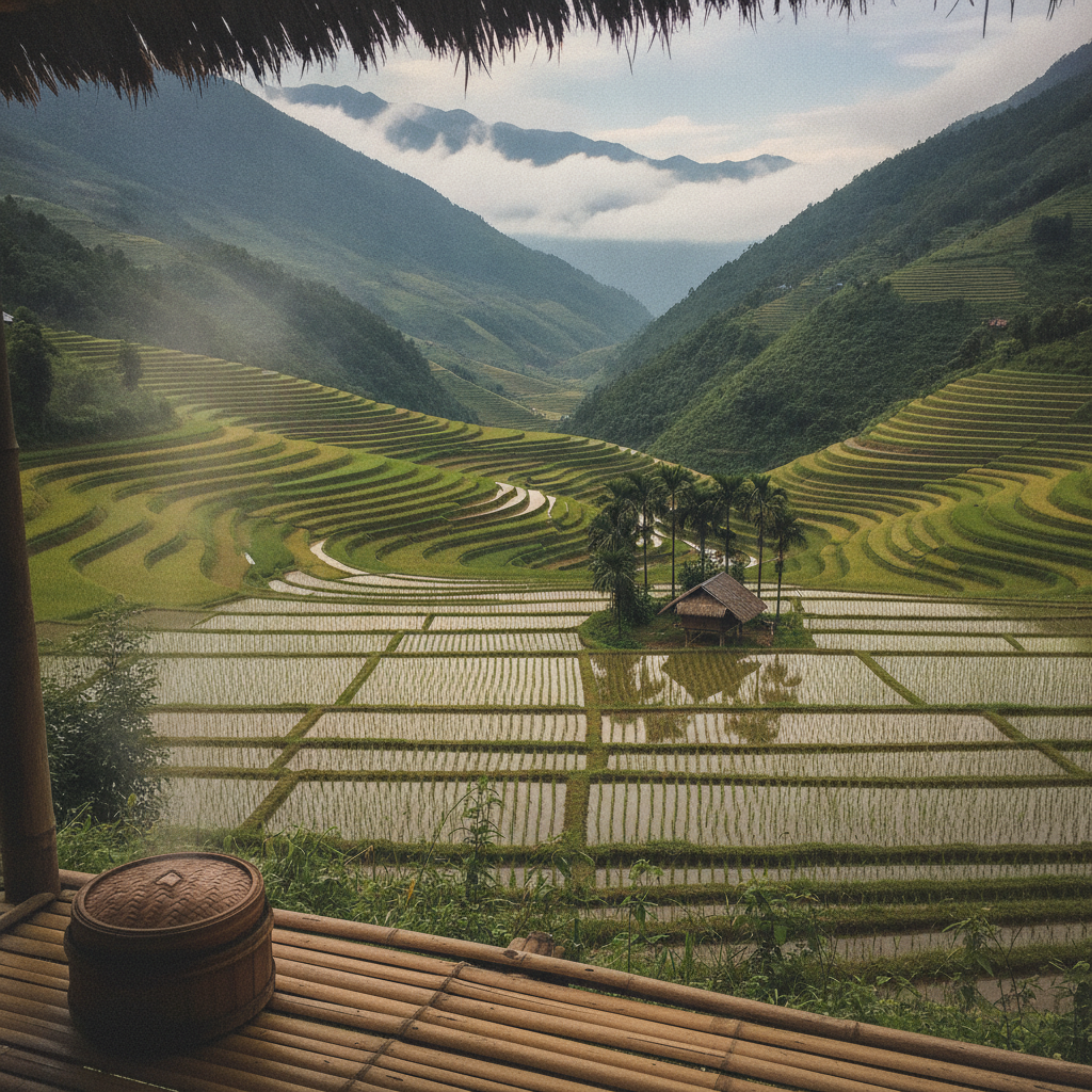 Tu Le valley terraces, Yen Bai photo reference