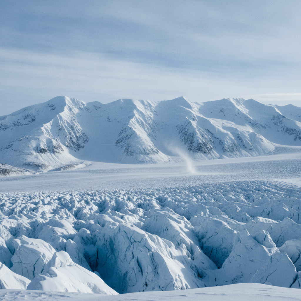 Mount Logan from the Hubbard Glacier AI-generated photoreal reference