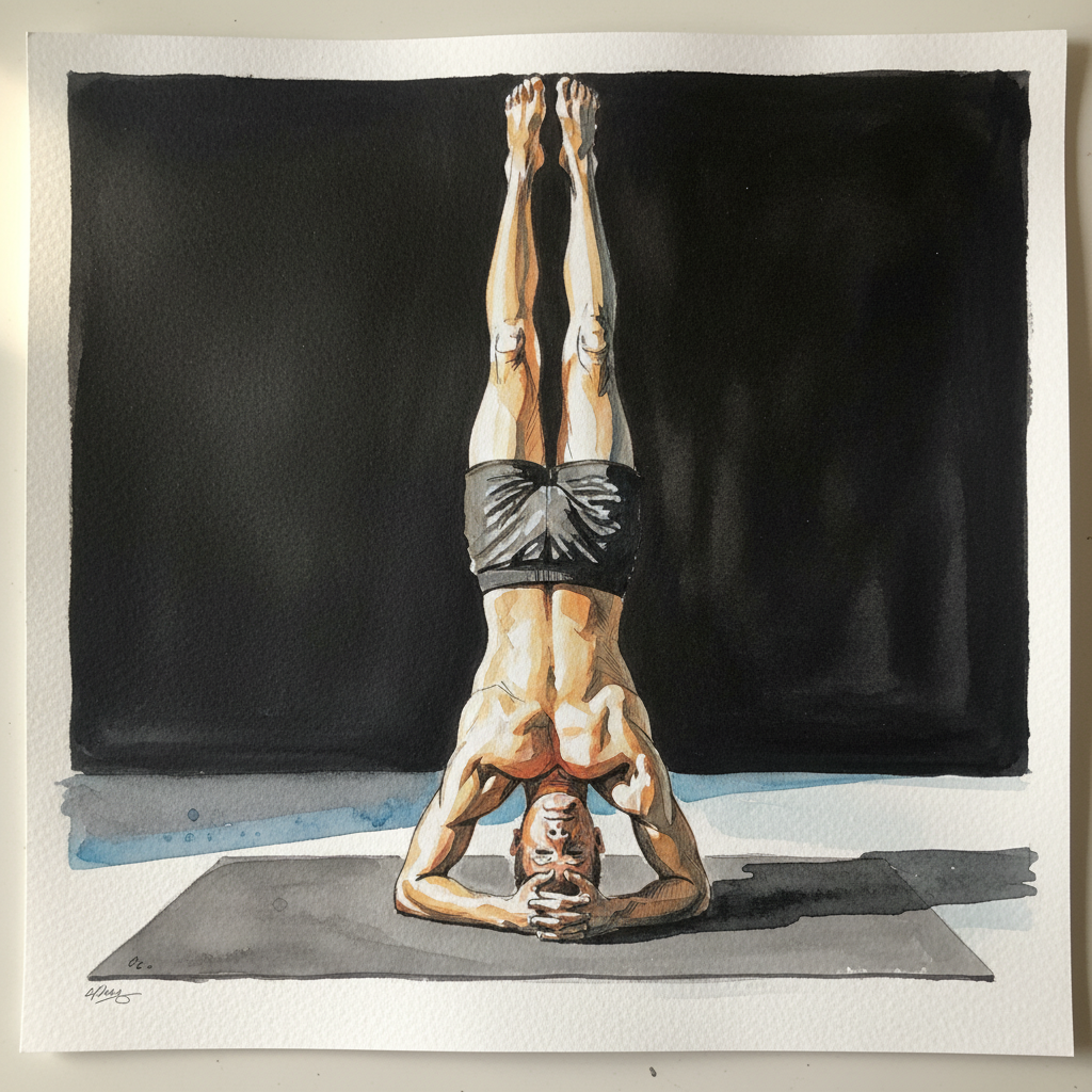 Tripod Headstand with Legs Extended Loose & airy